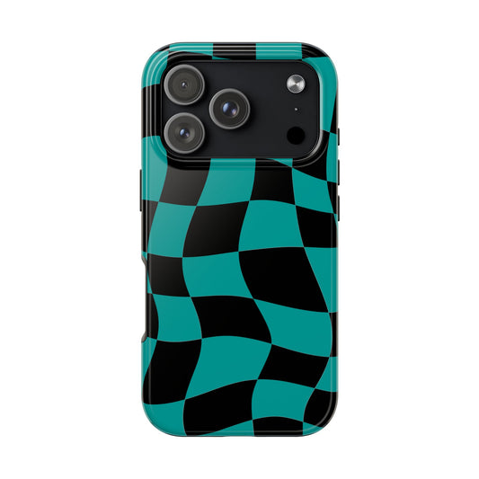 Mercedes Teal - Checkered Flag Phone Case