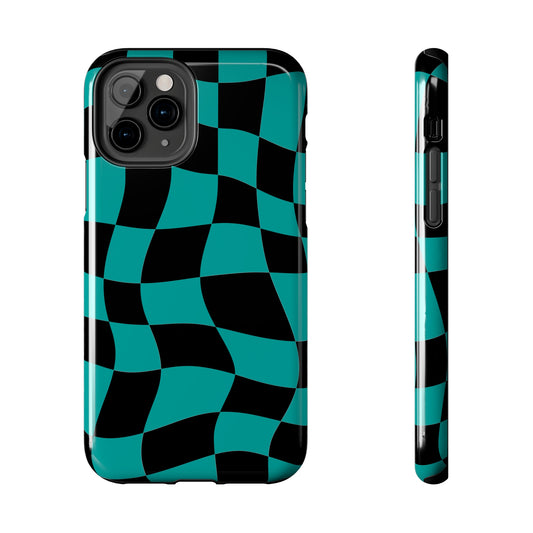 Mercedes Teal - Checkered Flag Phone Case