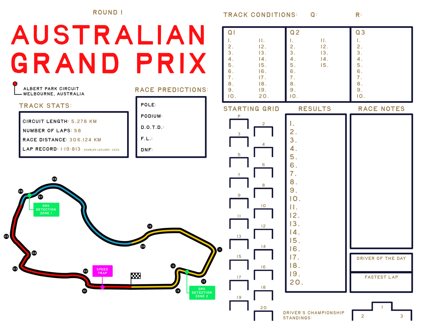 Formula 1 Bullet Journal - Digital Download